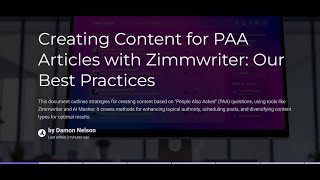 Which is Better PAA or Topical Authority Prompting in Zimmwriter Bulk-WritingArticles