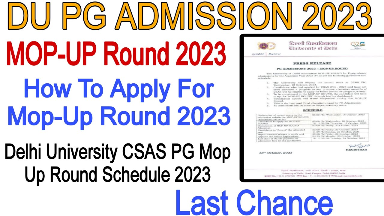 How To Apply For Delhi University CSAS PG Mop-Up Round 2023 #anas_du ...