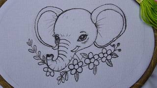 Easy elephant embroidery designs for beginners
