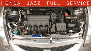 Honda Jazz Full Service || Oil Filter, Air Filter, NGK Spark Plugs & Oil Change | Honda City Service