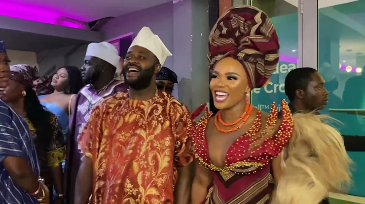 IYABO OJO GREETS FEMI ADEBAYO AND LATEEF ADEDIMEJI WITH ITELE AT ODUNLADE ADEKOLA’S MOVIE PREMIERE