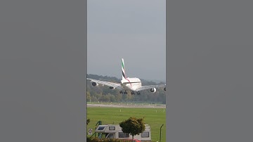 Zurich Airport Emirates Airbus A380-800 A6-EDU landing autumn.