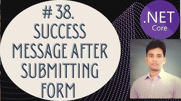 #(38)  Show Success Message after submitting data in Database |Asp.net Core 3.1 Tutorials in Hindi