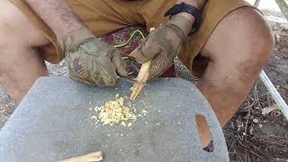 How to light a fire using Fatwood with a Ferrocerium Rod
