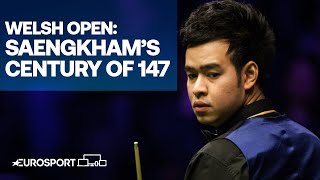 Watch Saengkham's century of 147 against Selby | Welsh Open 2019 | Snooker | Eurosport