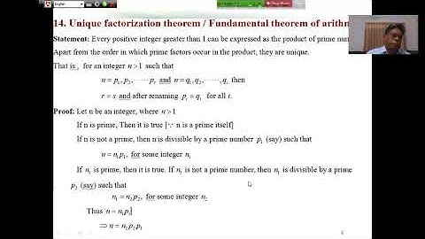 Theory of Numbers Class 03. Mathematics 4th year. National University Final year online class