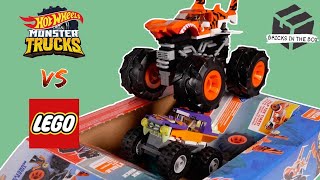 Lego Monster Truck vs. Mega Construx Tiger Shark Hot Wheels Speed Build Stop Motion