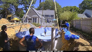MCM Pool Design - Boston Fiberglass Pool Installation Timelapse - Day 2