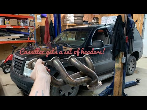 How to replace exhaust manifolds, remove broken studs and install headers! + Cadillac gets louder