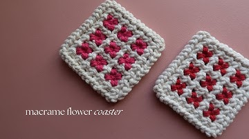 DIY Macrame Flower Pattern Coaster - Step by Step Tutorial