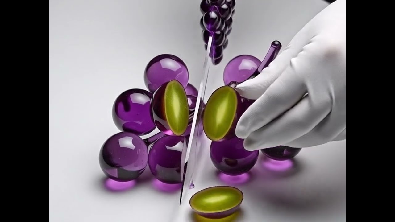 유리과일 자르기 ASMR 힐링 영상 (반복)  #유리과일 #ASMR #힐링사운드 #집중사운드 #glassfruitcutting #유리과일자르기