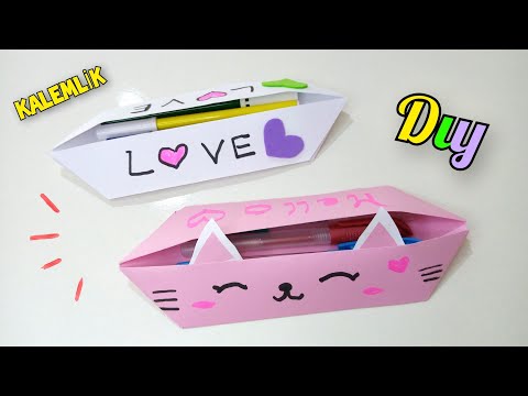 ÇOK KOLAY KEDİCİK KALEMLİK YAPIMI😍 ORİGAMİ KALEMLİK |KAĞITTAN YAPIMLAR |OKULA DÖNÜŞ DIY