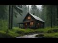 Fall Asleep Fast | Cabin Forest Rain Ambience and Soothing Music