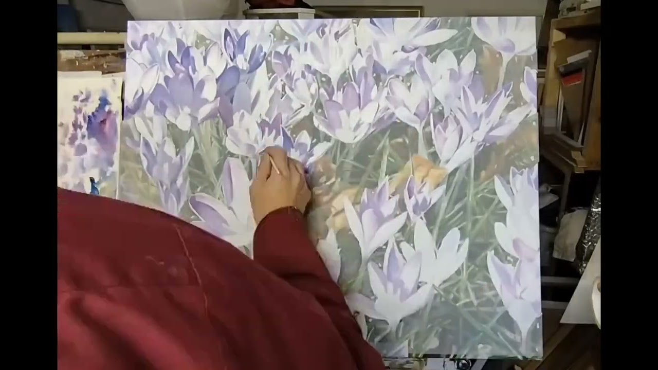 Crocus oil painting - Timelapse #7, #8 & #9