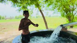 My First Vlog Swimming In Tubewell Water Pool In Village Tube Well Water Fun By Boys