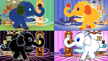 HICKORY DICKORY DOCK || TURNING HEAD ELEPHANT IN 4 COLORFUL EFFECTS || AUDIO & EFFECT TUTORIAL