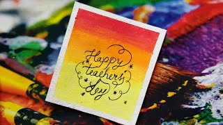 How to draw happy teachers day with oil pastels color// easy scenery of happy teachers day screenshot 4