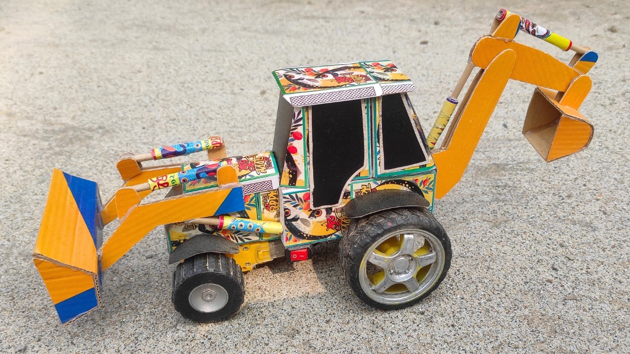 Science Project Jcb How to make JCB at Home from Matchbox | DIY JCB Backhoe Loader | Mini ...