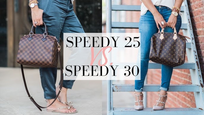 Louis Vuitton Speedy B 25 VS 30 Comparison, Speedy Bandouliere 25,  Bandouliere 30,Mod Shots 
