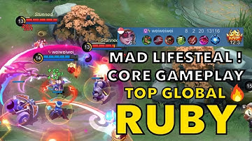 🔥LIFESTEAL QUEEN! GLOBAL RUBY CORE GAMEPLAY | RUBY BEST JUNGLE BUILD MOBILE LEGENDS BANG BANG