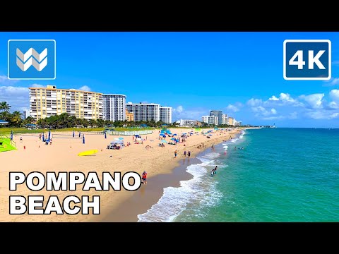 [4K] Pompano Beach Pier, Florida USA - Spring Break Walking Tour Vlog & Vacation Travel Guide 🎧