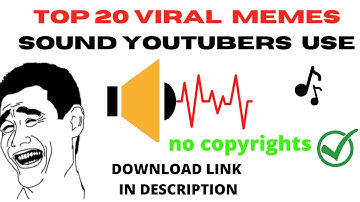 Top 20 Meme Sounds || Popular Meme Sound Effects (For Video Editing) Youtubers use