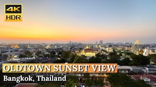 [BANGKOK] Where's to get this sunset view? 'Golden Mountain Wat Saket' | Thailand [4K HDR]