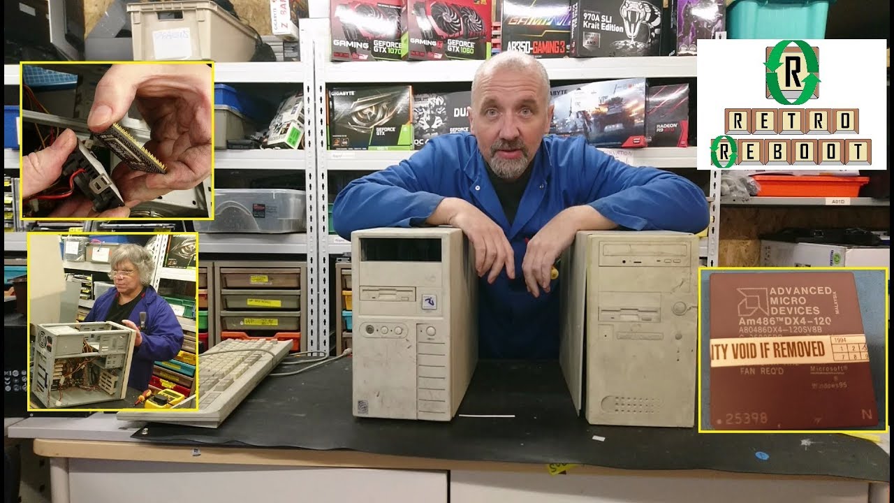 Retro Reboot #1 1995 gold, AM486 DX4Plus, Pentium MMX, old computers. Cellar find