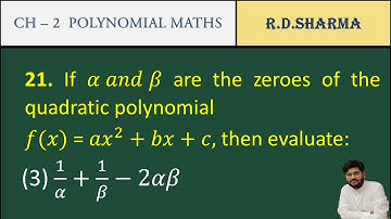 58 | if alpha and beta are the zeros of quadratic polynomial ax square+bx+c evaluate one upon alpha|