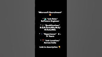 💻 Microsoft Recruitment 2025 | Software Engineer Jobs | Freshers & Experienced Apply #software #it