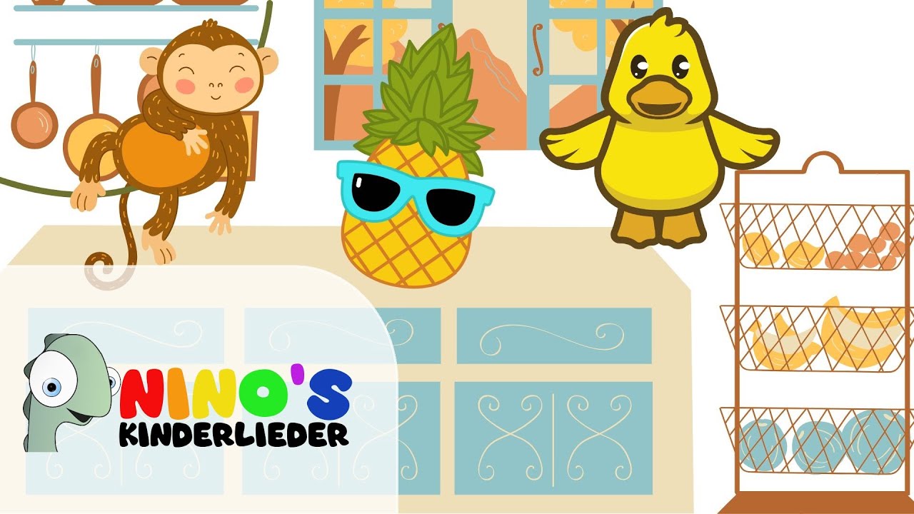 Wer hat die Ananas versteckt🍍🐥Kinderlied Ananas 🎵 Kinderlieder Deutsch 🐒