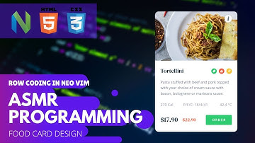 ASMR Programming in vim - No Talking - Food card with HTML CSS, typing asmr