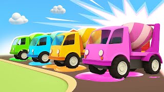 Helper cars cartoons. Car cartoon for kids. Learn colors. Cement mixer, tow trucks & kids' vehicles