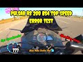 Pulsar RS 200 BS4 Top Speed Error Test | Shocking Reult @BajajPulsarOfficial