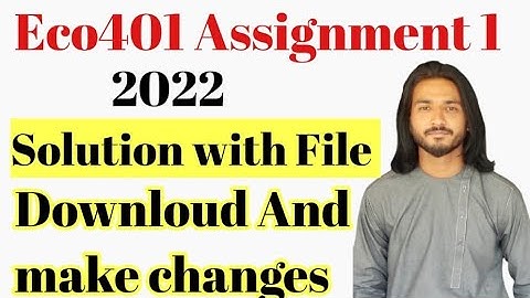 Eco401 Assignment 1 Solution 2022|Eco401 solution file |