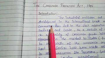 Consumer protection act 1986 for Class 12th/B.com/M.com/NET/JRF/Commerce (class 1)