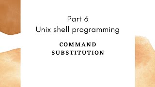 Command substitution in Unix shell programming//bash programming//Unix shell programming in telugu