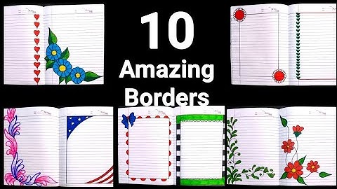 10 beautiful border designs for projects handmade| simple border designs| notebook border designs|