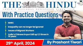 The Hindu Analysis by Prashant Tiwari | 29 April 2024 | Current Affairs Today | StudyIQ