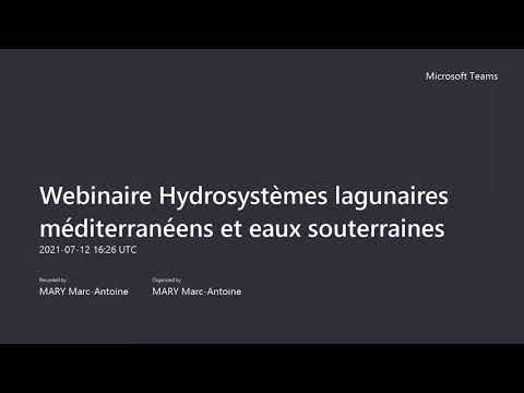 Webinaire - Hydrosystèmes lagunaires méditerranéens et eaux souterraines