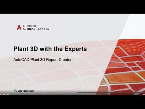 Plant 3D with the Experts: Report Creator-Part 1: Generating or Exporting Reports | AutoCAD Plant 3D