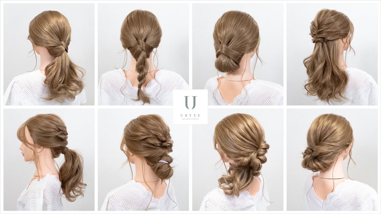 11 Styles Hair Up Half Up Or In A Tail Semi Long Medium And Long Hair Youtube