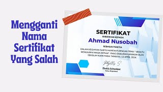 Cara Mengganti Nama Sertifikat Yang salah