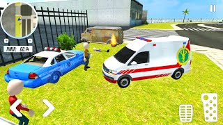 Ambulance VANs Driving in 911 Stickman Roof Driver Simulator #6 - Android Gameplay