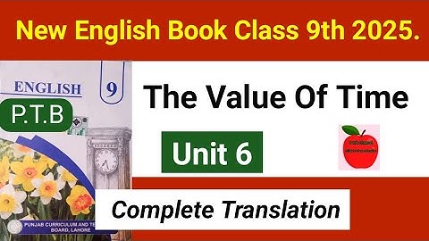The Value Of Time Class 9 Translation | The Value Of Time Class 9 | Class 9 English New Book 202