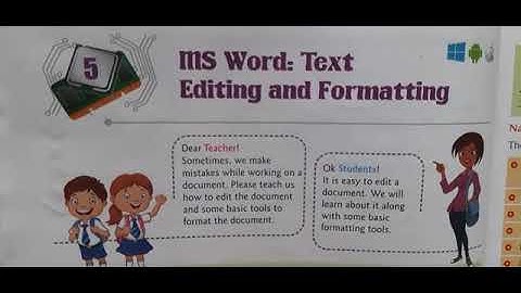 Class 4 computer Ch 5 MS Word : Text Editing and Formatting (part 1)