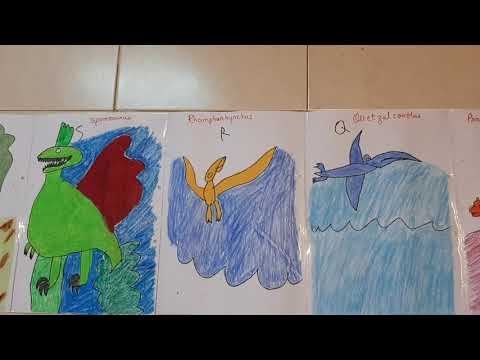 Dinosaurs A to Z - handmade roll out poster