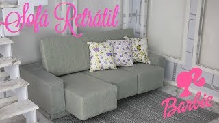 COMO FAZER SOFÁ RETRÁTIL PRA BARBIE | HOW TO MAKE BARBIE RETRACTABLE SOFA