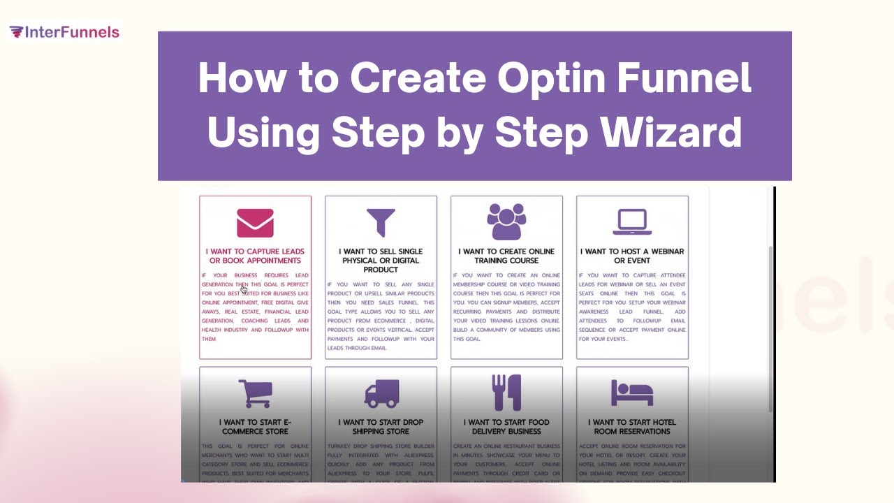 How to Create Optin Funnel Using Step by Step Wizard | Interfunnels Sales Funnel Builder