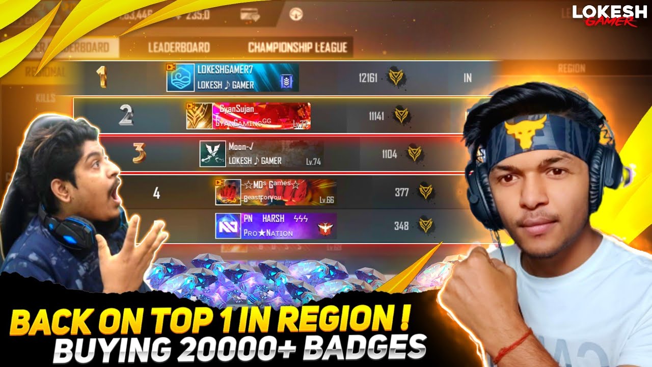 India's Richest Player Back 12,000+++ Badges I Defeated Gyan & Buying 3,00,000 Diamonds Free Fire